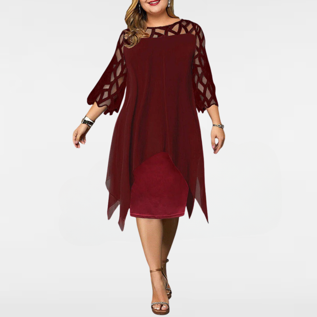Isabella | Chic Plus Size Midiklänning för Moderna Kvinnor