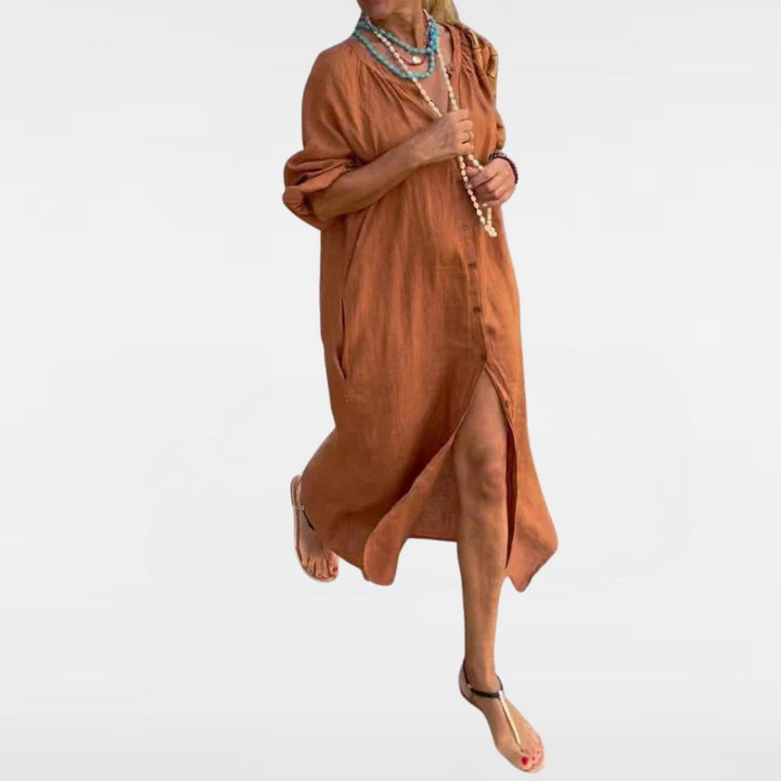 GRACE | RELAXED LONG BUTTON DRESS