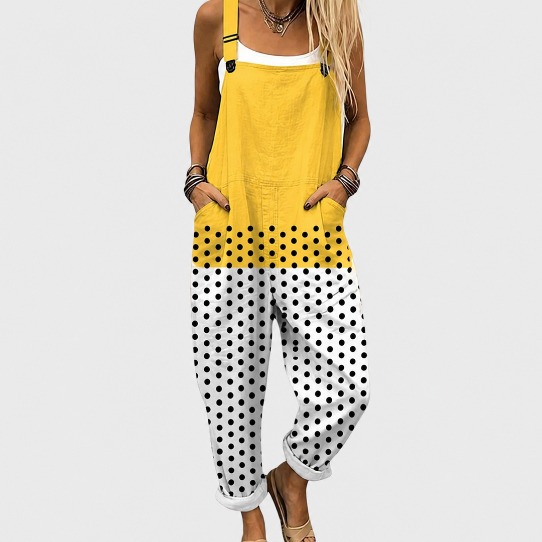 Disa – Ledig jumpsuit med prickigt mönster