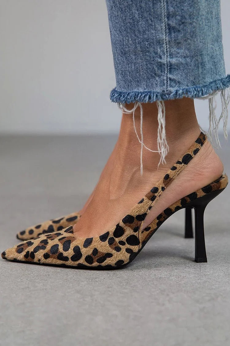 Viveka – Leopardmönstrade slingbacks med klack