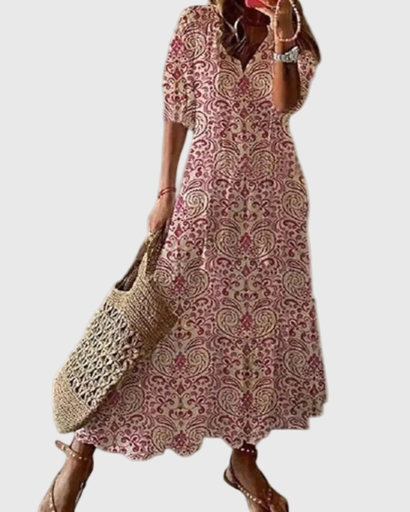 Amalia boho vintage maxiklänning för sommaren