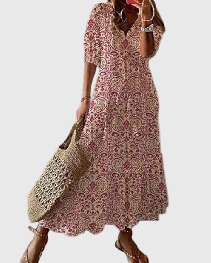 Amalia boho vintage maxiklänning för sommaren