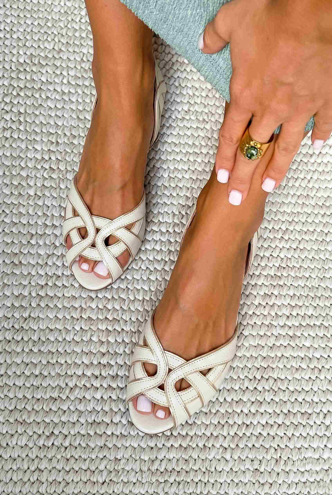 Ragnhild – Flätade slingback-sandaler med öppen tå