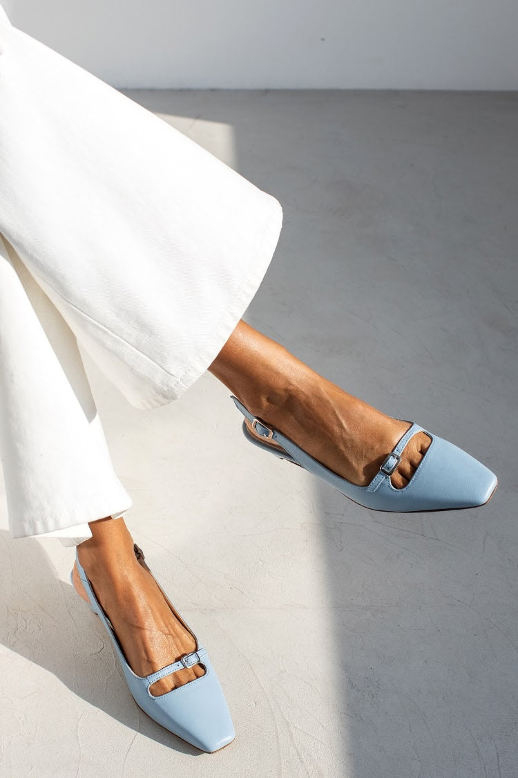 Maj – Slingback-ballerina med fyrkantig tå