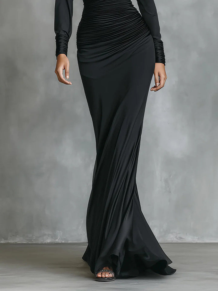 Imme | Havsdress i rynkad satin