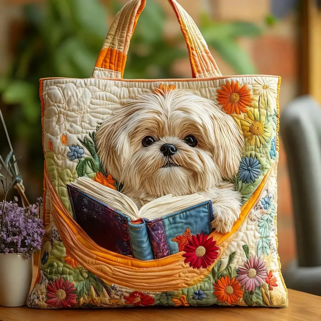 Astrid – Vadderad tote-väska med hundmotiv