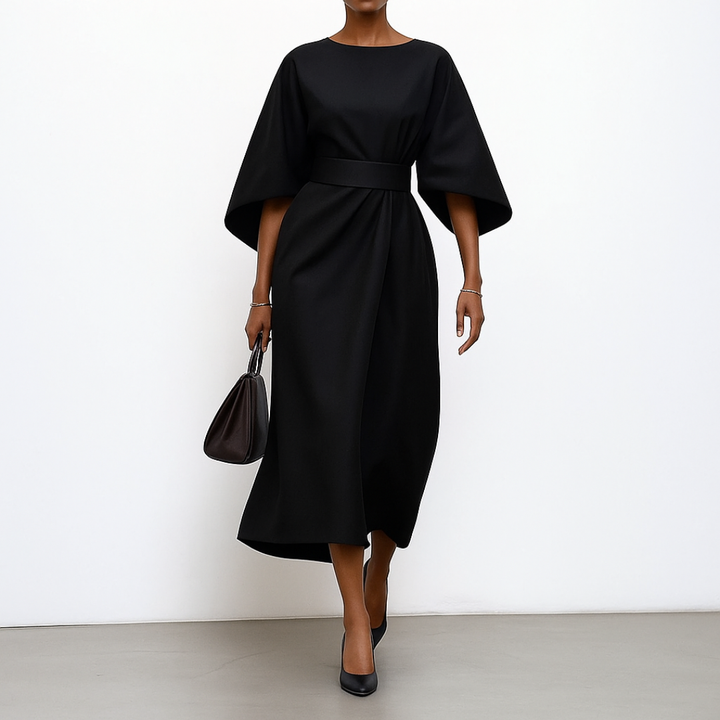 Maria - Maxi Silk Dress with Sleeves