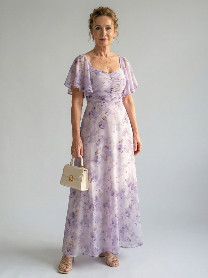 Vaelis | Butterfly Sleeve Midi Dress
