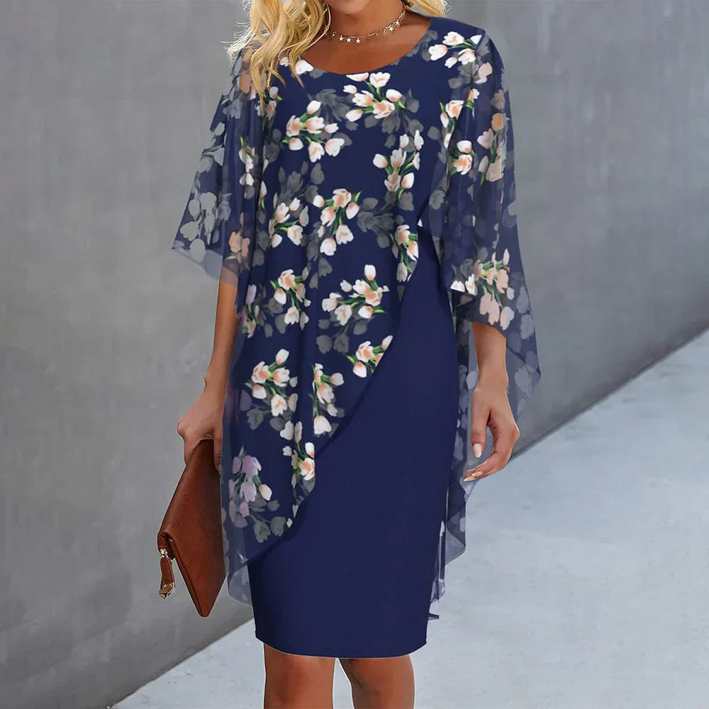 Barbro – Blommig capeклänning