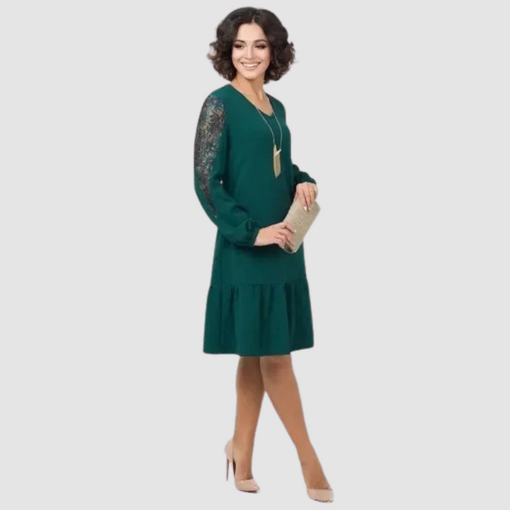 Hanna - Midi Dress with Lace Sleeves