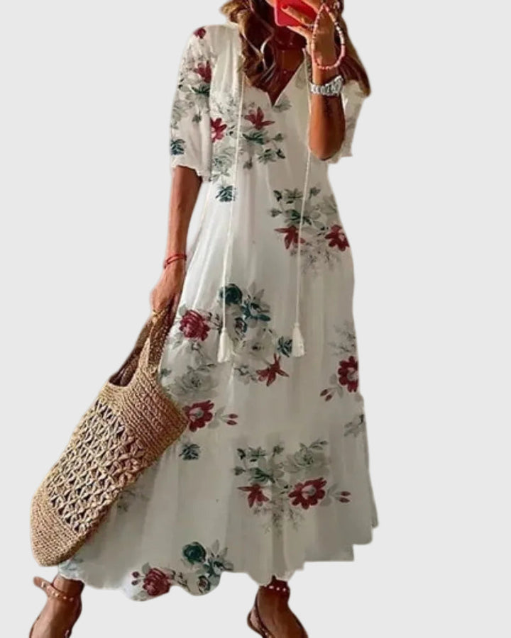 Amalia boho vintage maxiklänning för sommaren