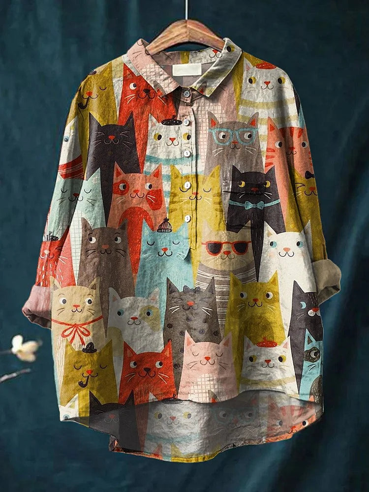 Majken – T-shirt med kattmotiv