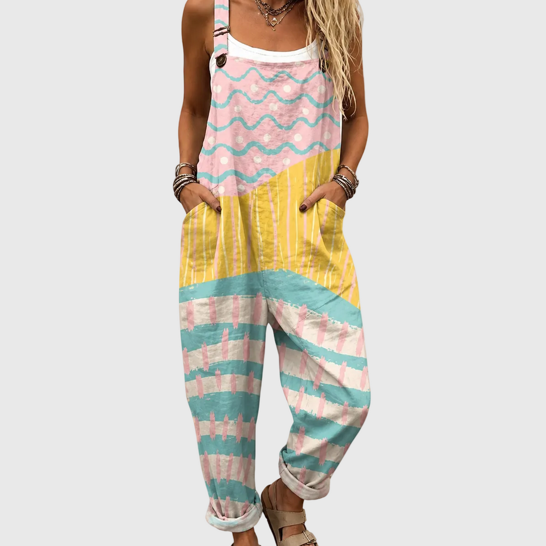 Ulla – Ledig jumpsuit med grafiskt mönster