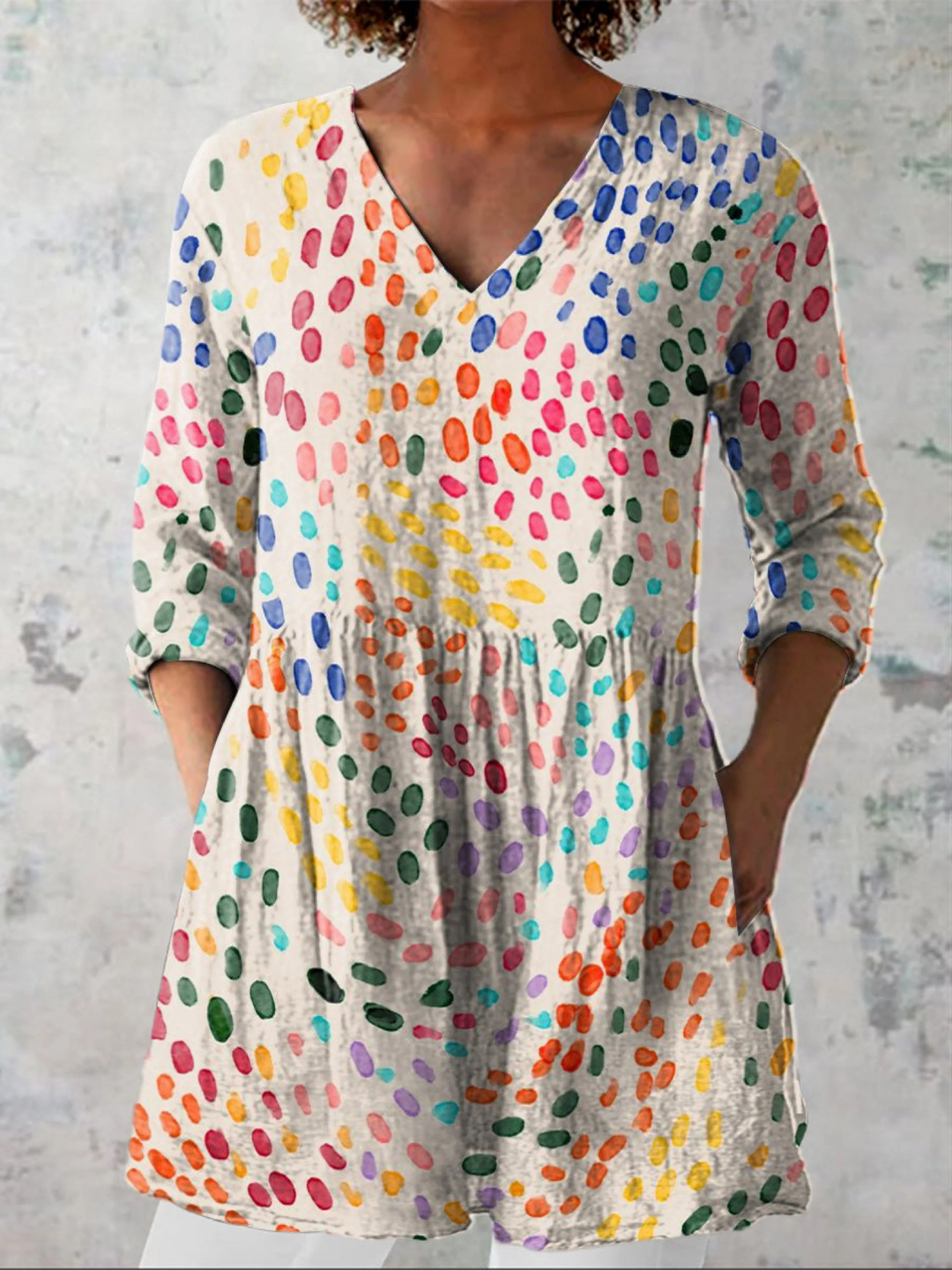 Dagny – Lång blus med v-ringning