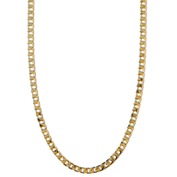 Vintage halsband med platt länkkedja i guld