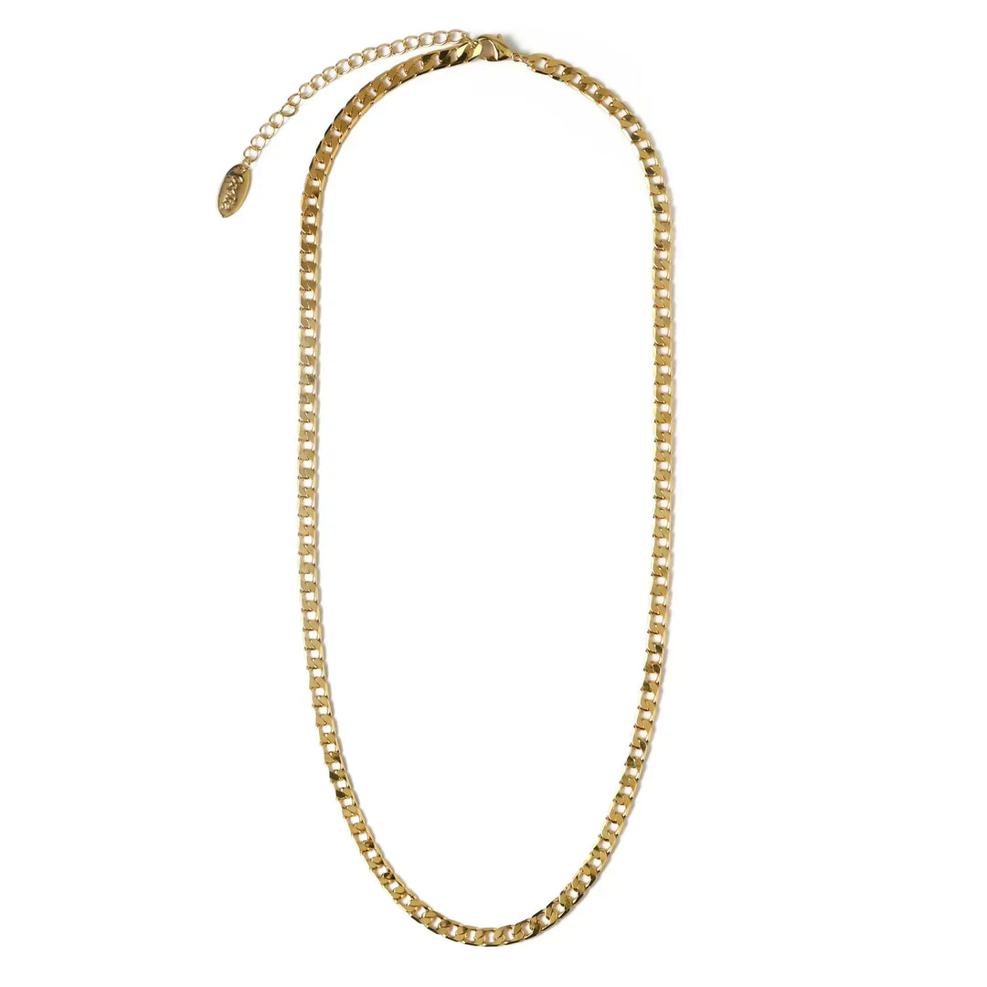 Vintage halsband med platt länkkedja i guld