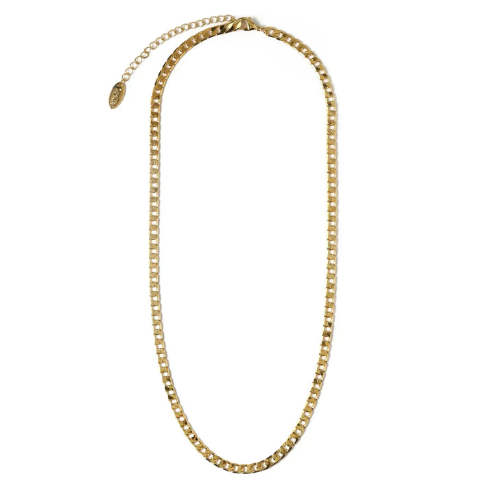 Vintage halsband med platt länkkedja i guld