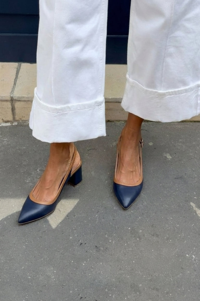 Annika – Spetsig slingback med blockklack