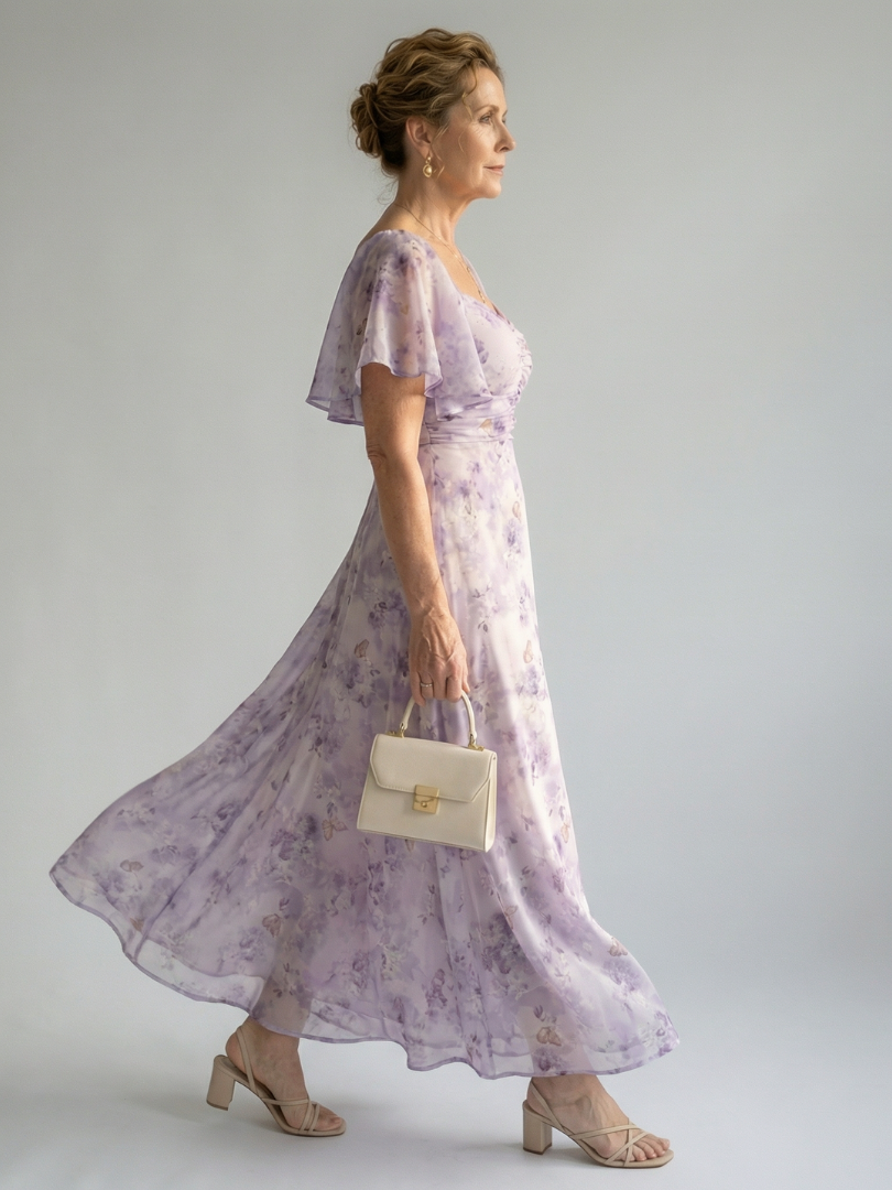 Vaelis | Butterfly Sleeve Midi Dress