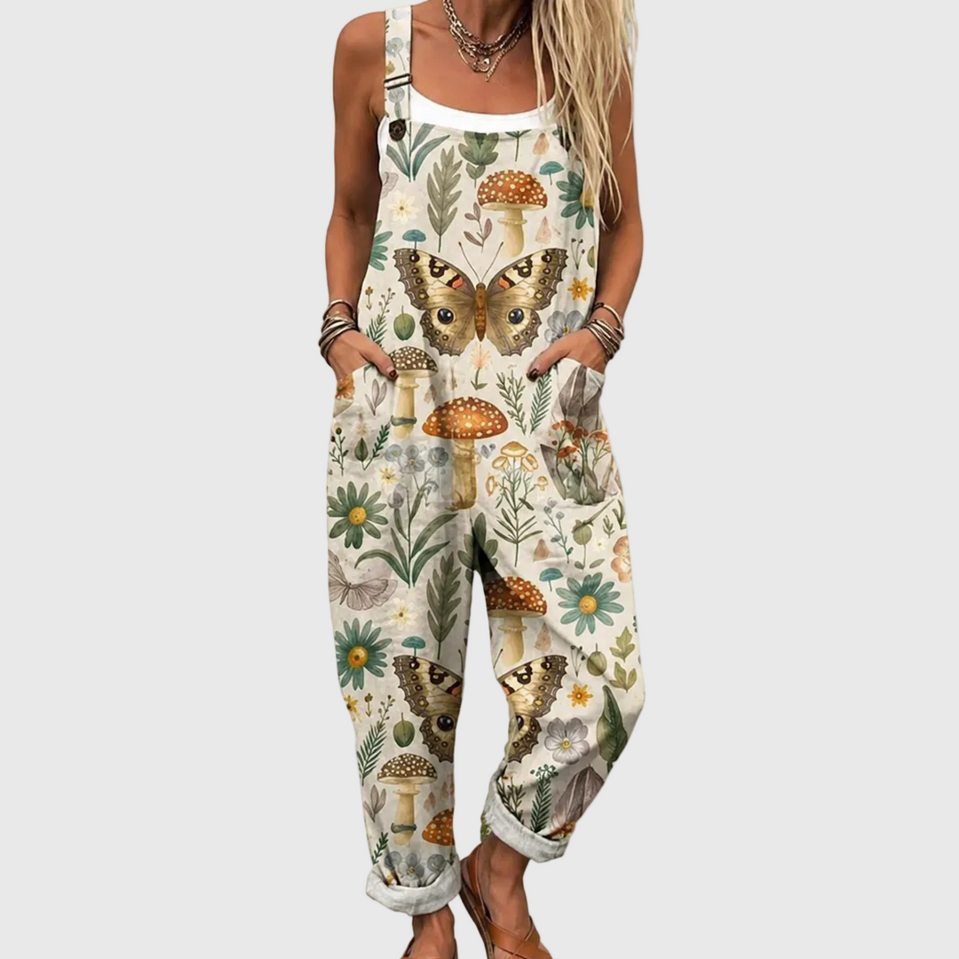 Vivi – Ledig jumpsuit med botaniskt mönster