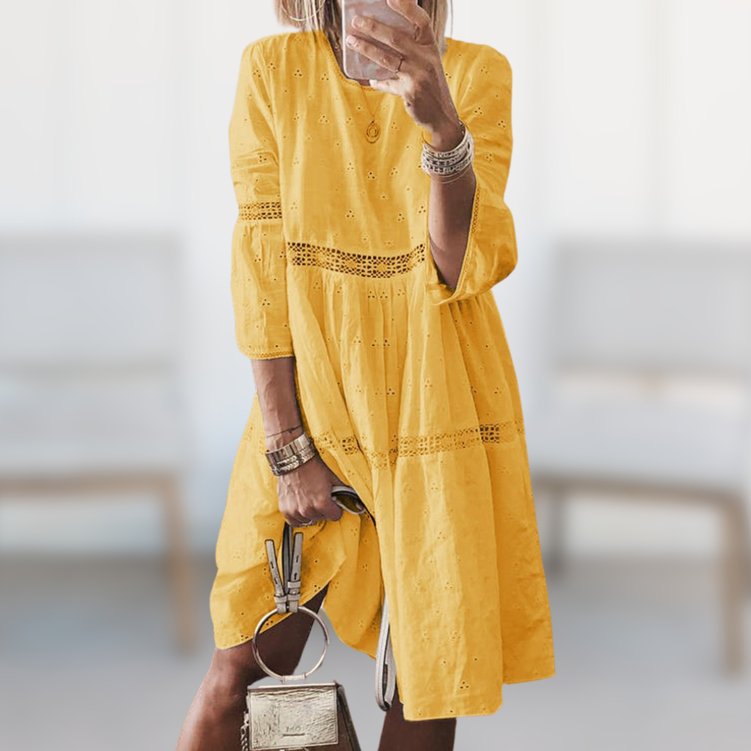 CORA | EMBROIDERED SUMMER LACE DRESS