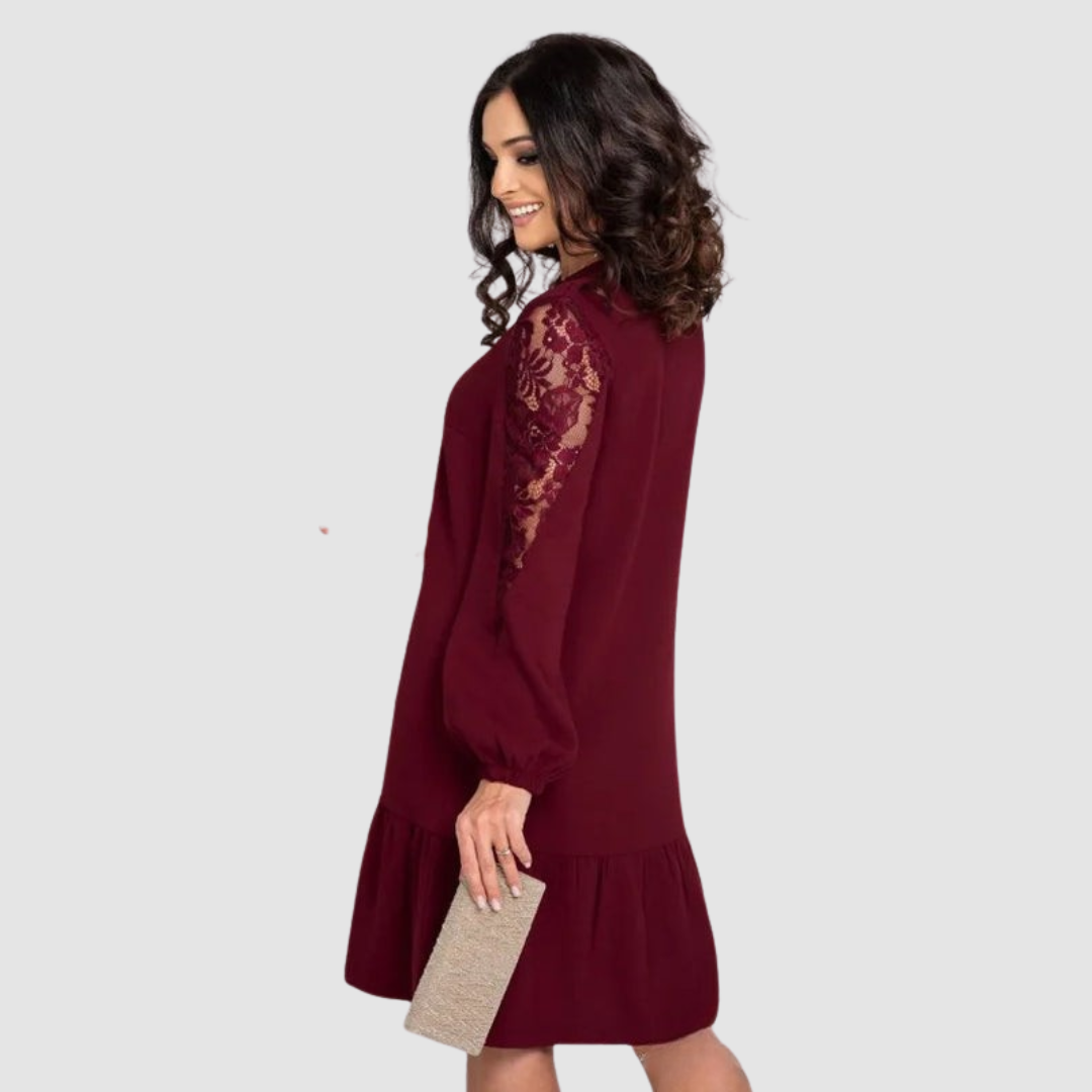 Hanna - Midi Dress with Lace Sleeves