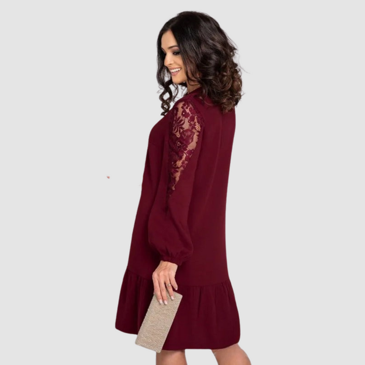 Hanna - Midi Dress with Lace Sleeves
