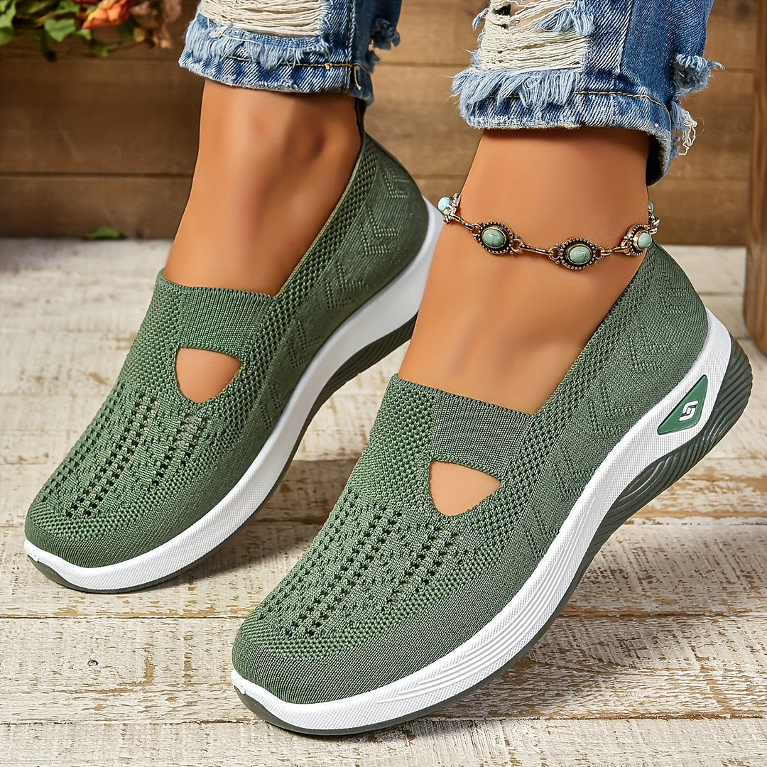 Monica – Stickade slip-on sneakers med komfortssula