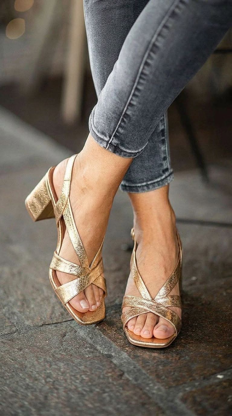 Anita – Slingback-sandal med blockklack