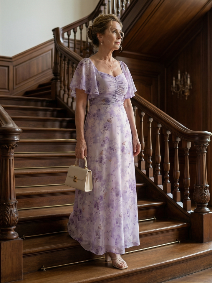 Vaelis | Butterfly Sleeve Midi Dress