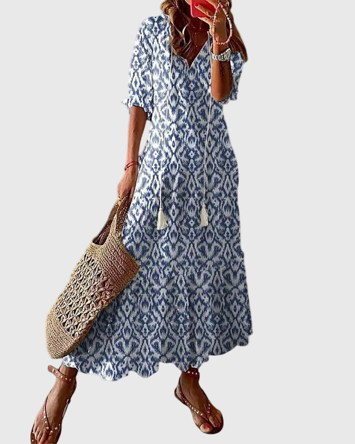 Amalia boho vintage maxiklänning för sommaren