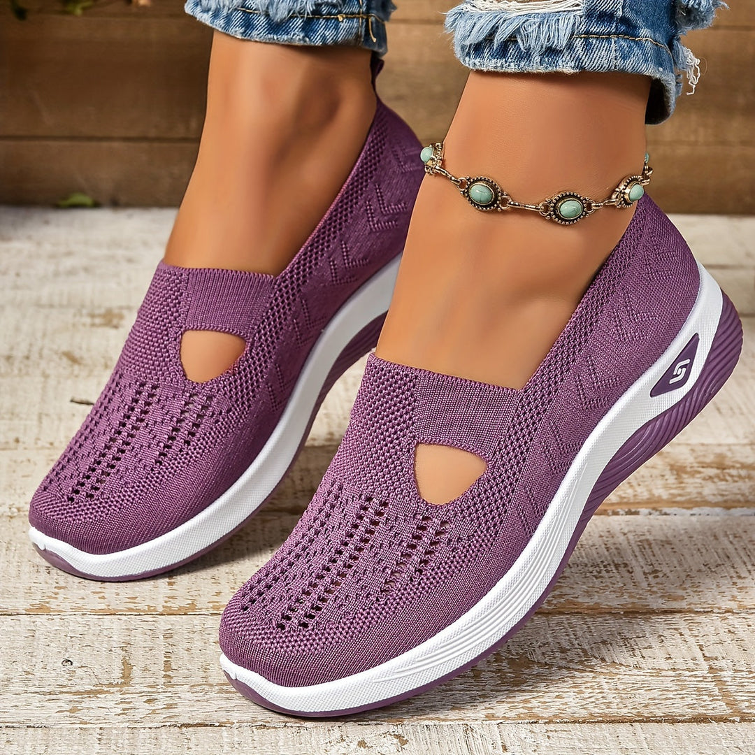 Monica – Stickade slip-on sneakers med komfortssula