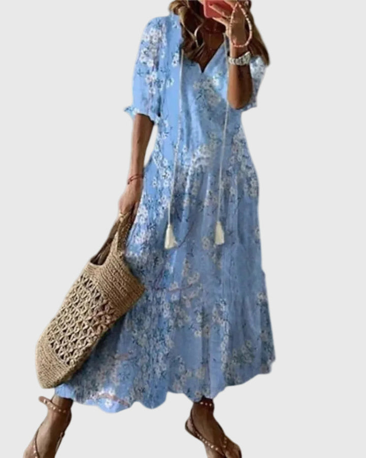 Amalia boho vintage maxiklänning för sommaren