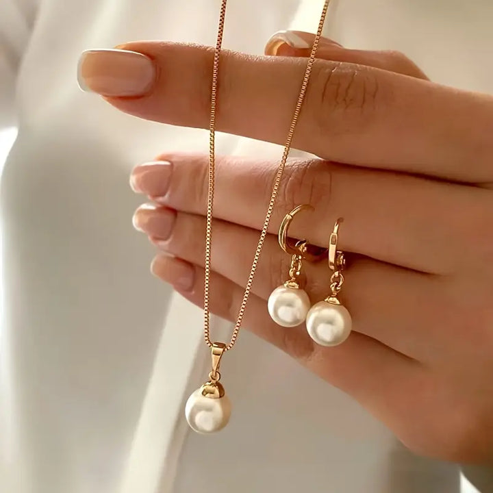 Elegant Goldgrace Pearl Jewelry Set