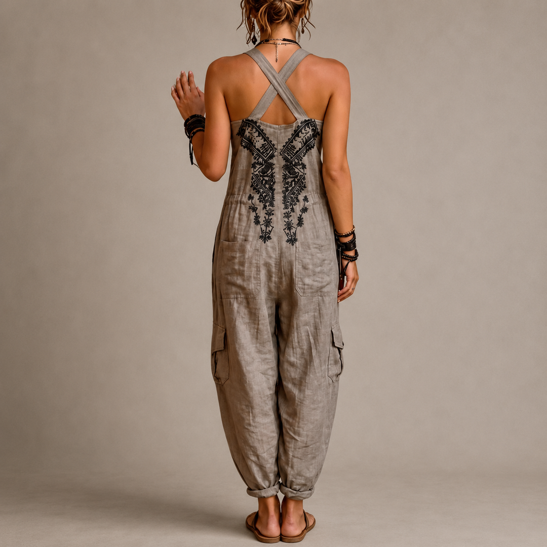Vivien – Broderad boho-jumpsuit