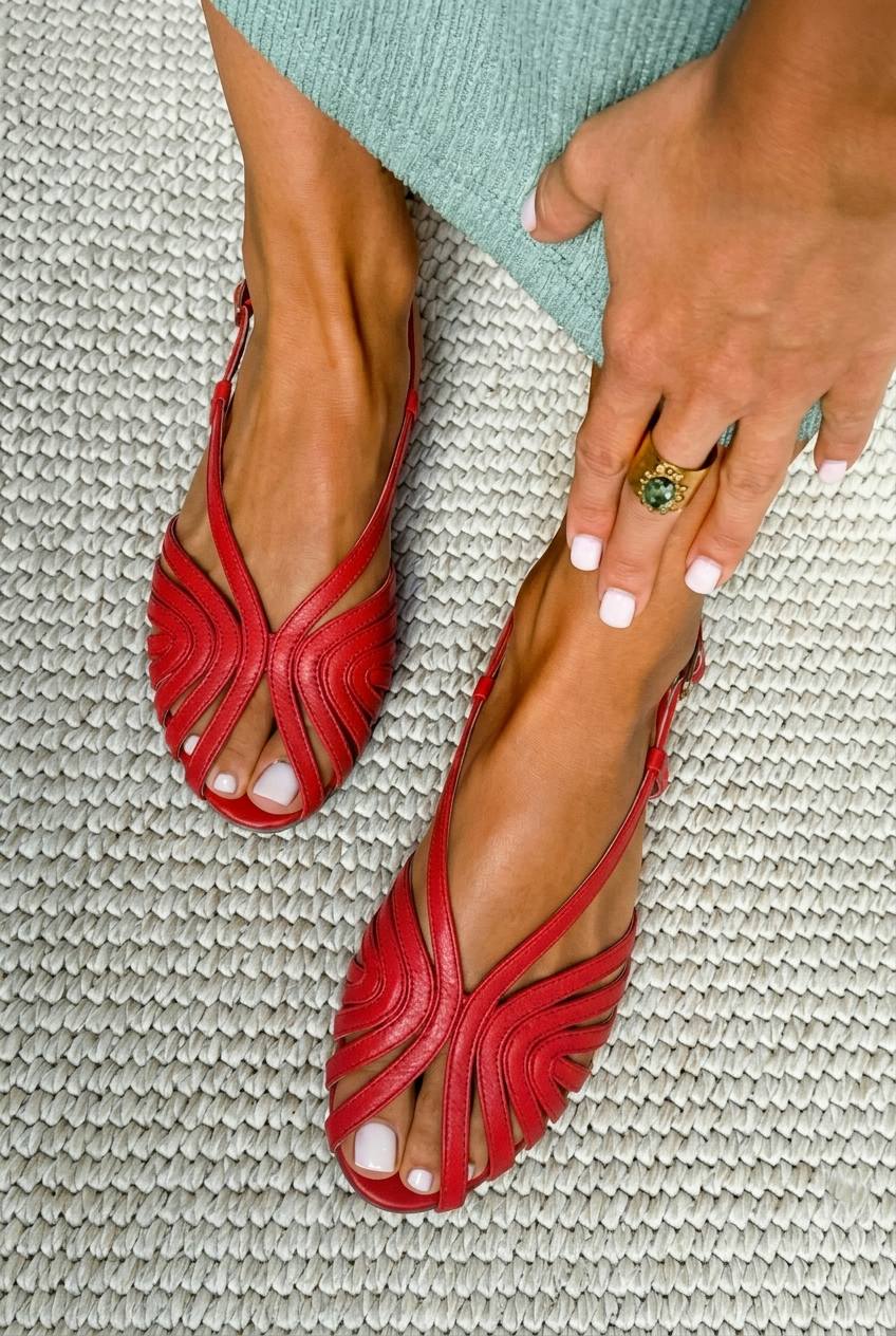 Marilyn – Platta sandaler med vävda remmar