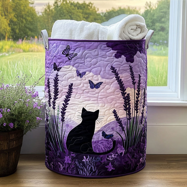 Vendela – Quiltad förvaringskorg med kattmotiv