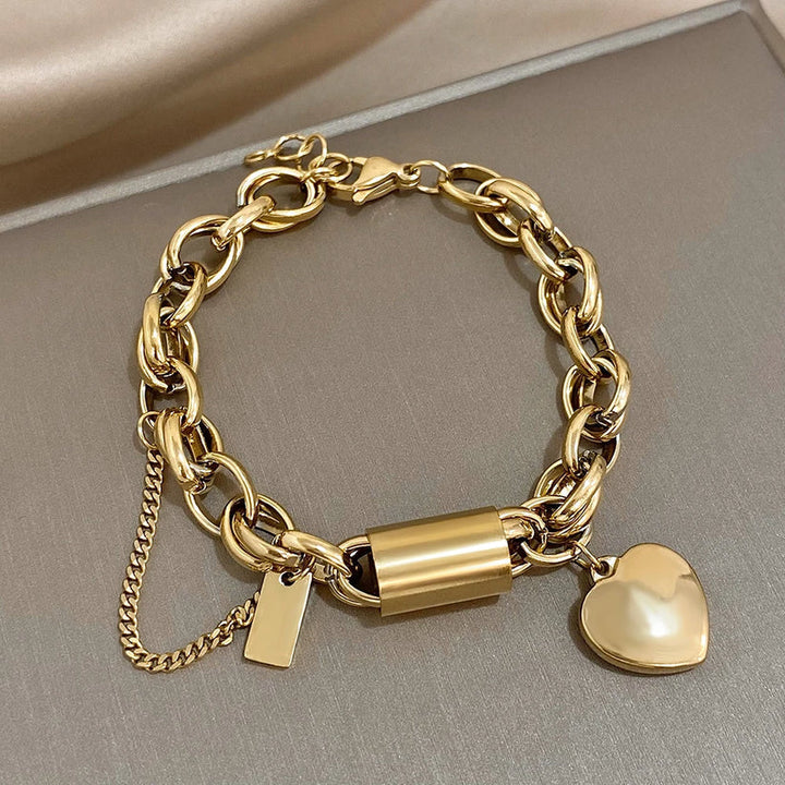 Elegant Gold-Plated Chunky Bracelet
