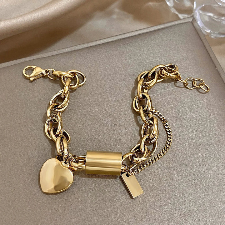 Elegant Gold-Plated Chunky Bracelet