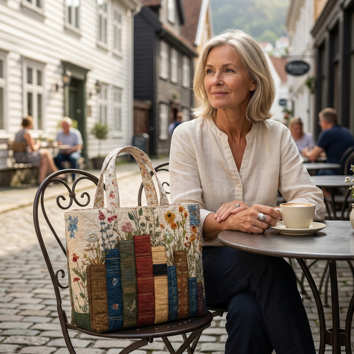 Sonja – Quiltad toteväska med botaniskt motiv