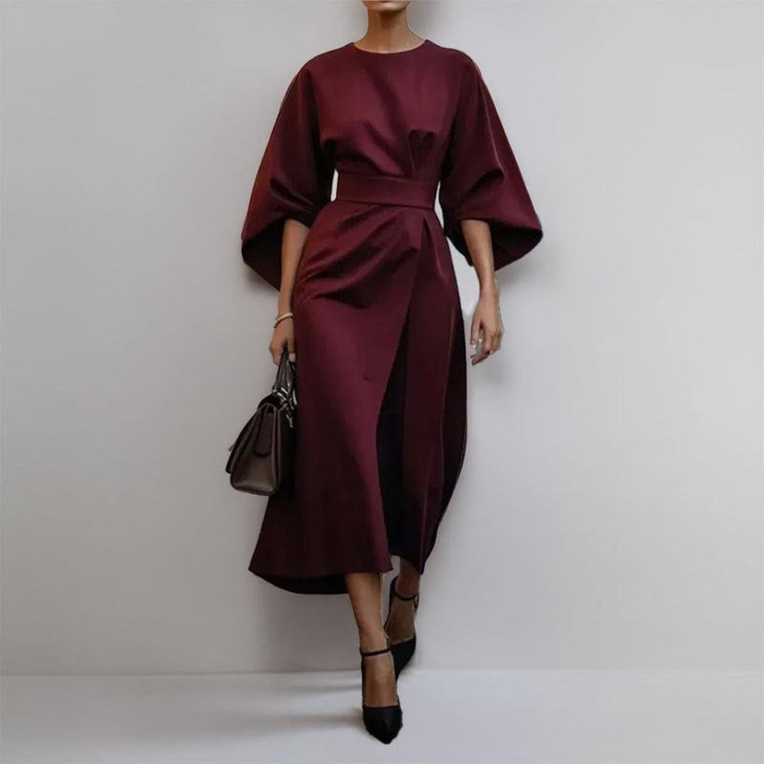 Maria - Maxi Silk Dress with Sleeves
