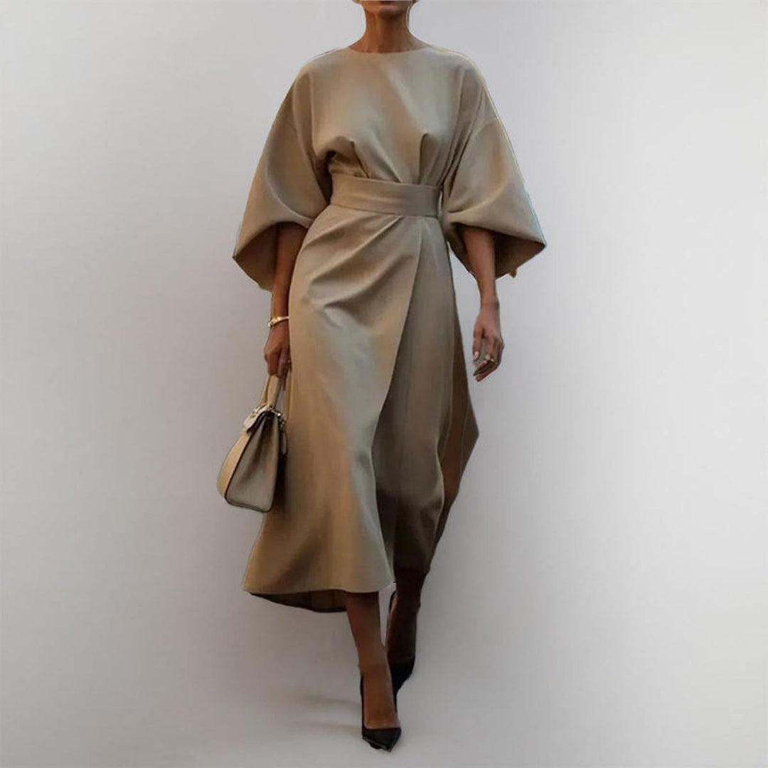 Maria - Maxi Silk Dress with Sleeves