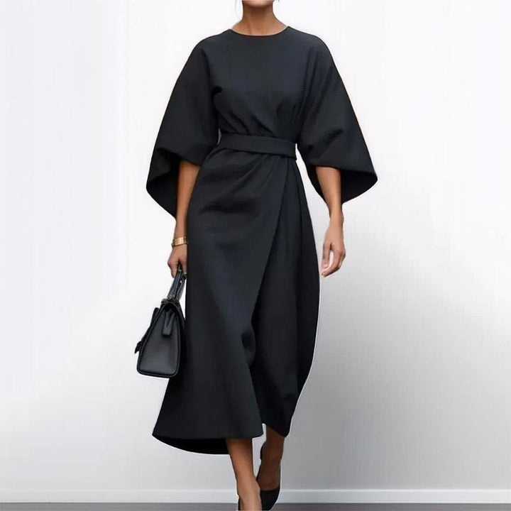 Maria - Maxi Silk Dress with Sleeves