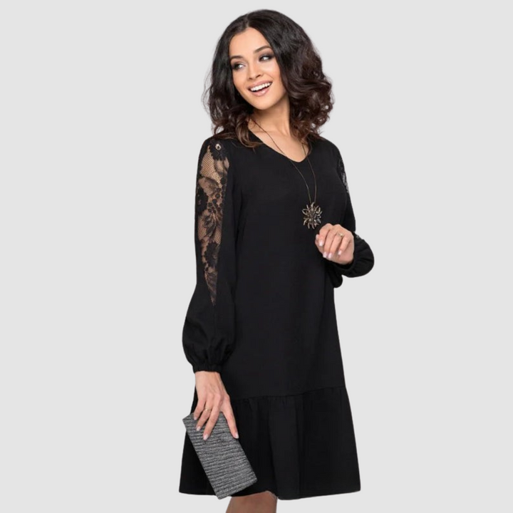 Hanna - Midi Dress with Lace Sleeves