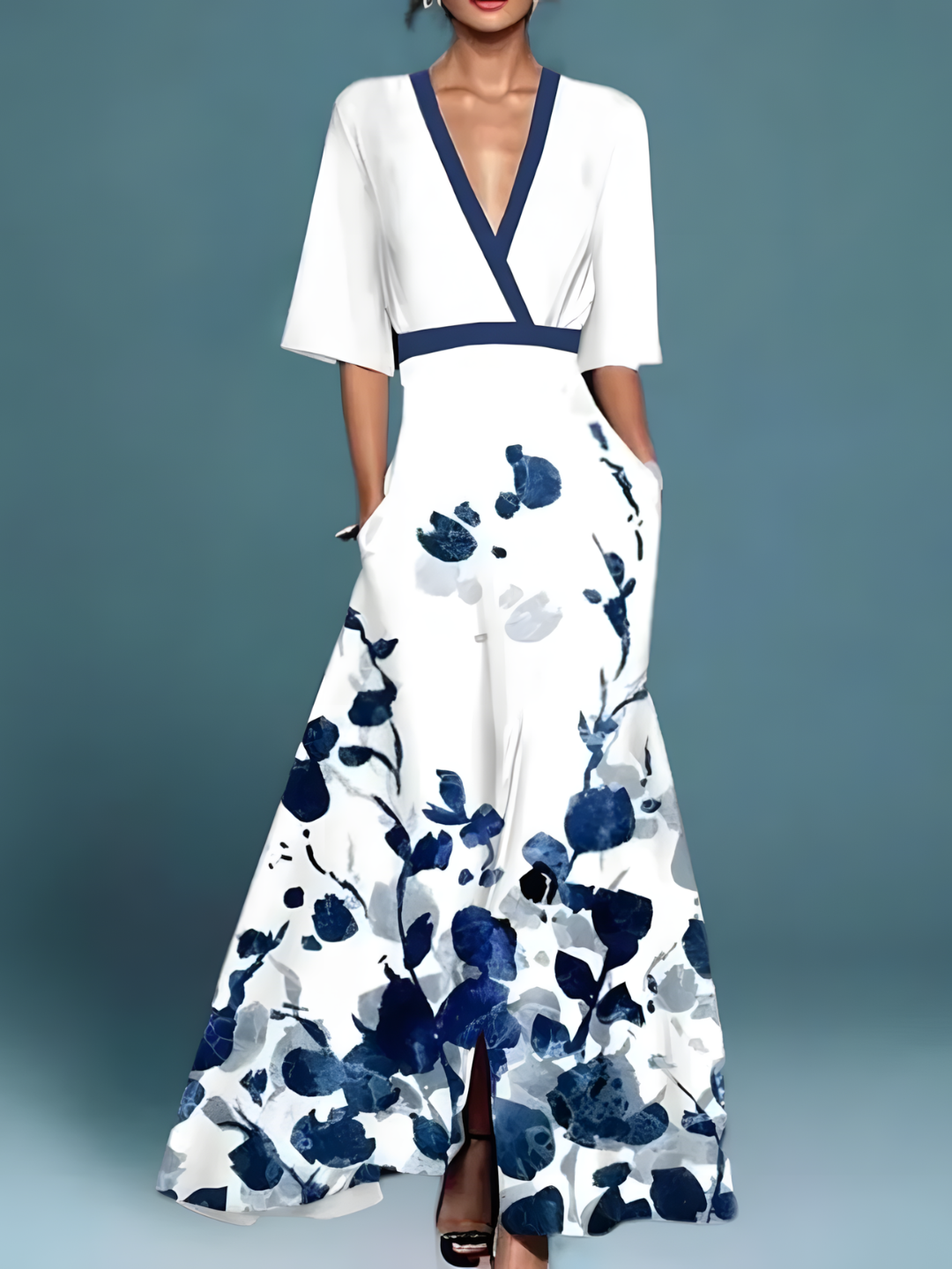 AVA™ | ELEGANT BLOMMIG KLÄNNING