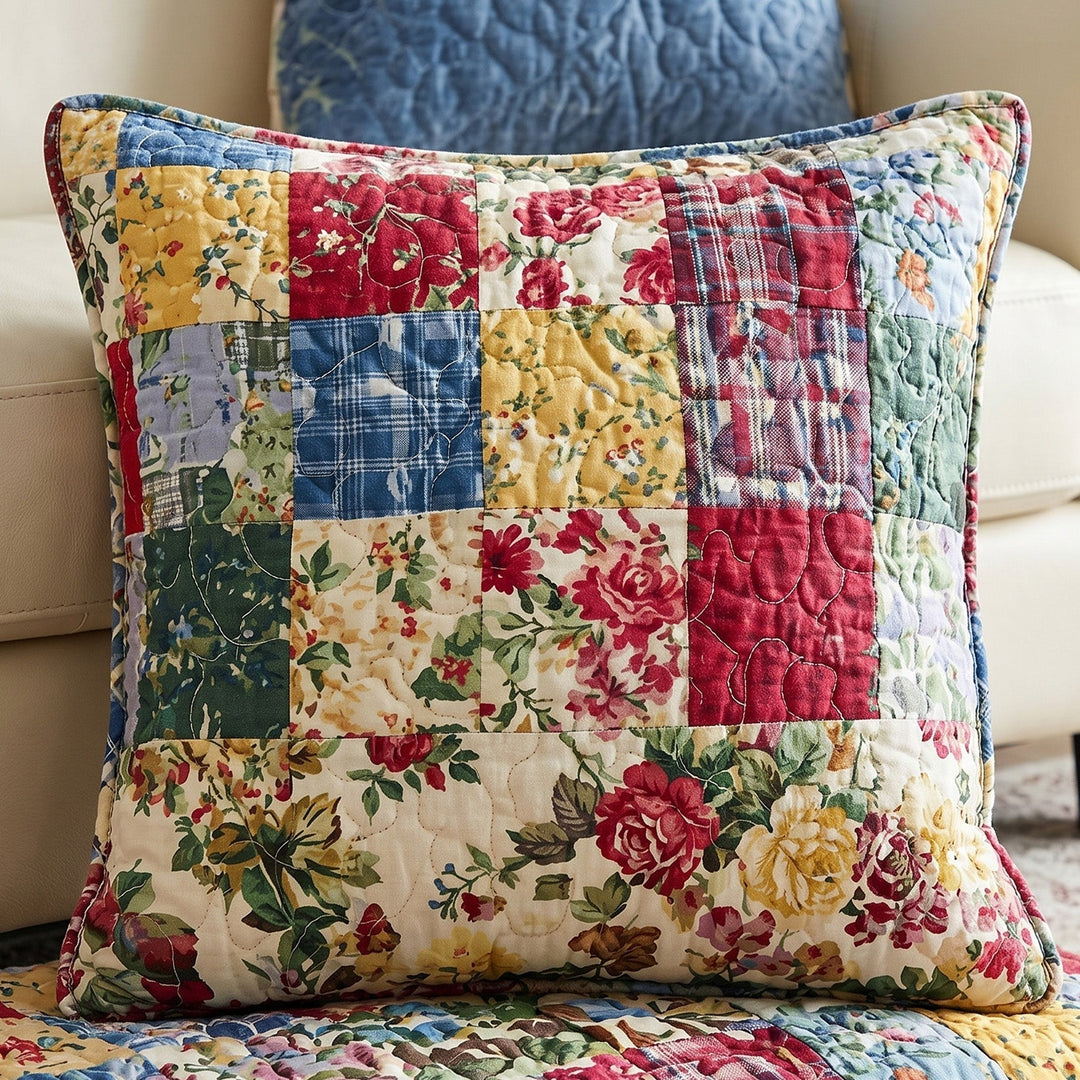 Kristina – Quilterat kuddfodral med patchworkmönster