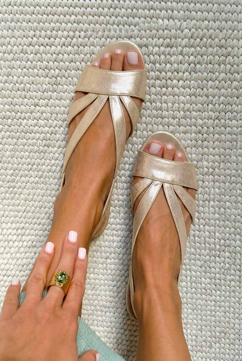Disa – Platta sandaler med korsade remmar