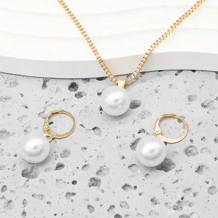 Elegant Goldgrace Pearl Jewelry Set
