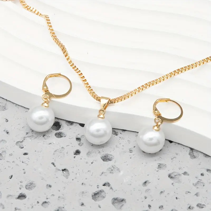 Elegant Goldgrace Pearl Jewelry Set