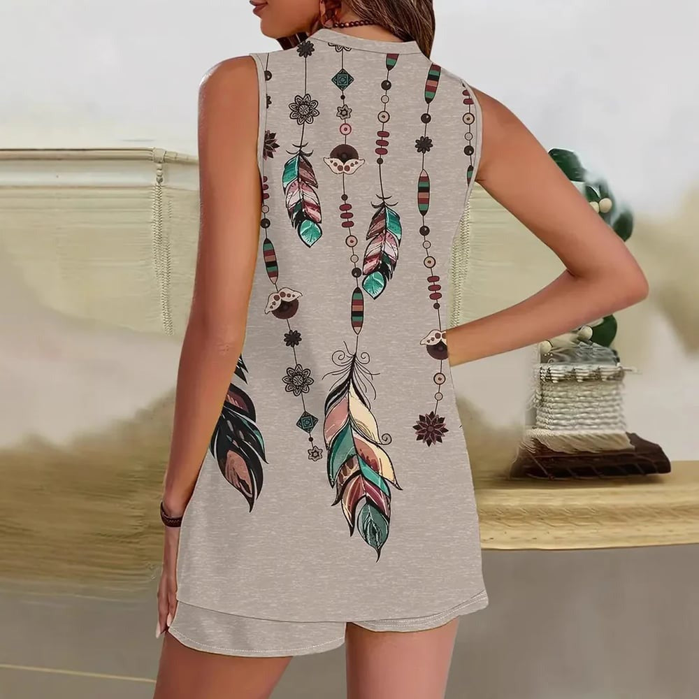 Vilma - Boho-fjäderlounge-set